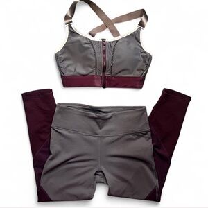 Fabletics Purple and Grey Activewear Set - Size XS